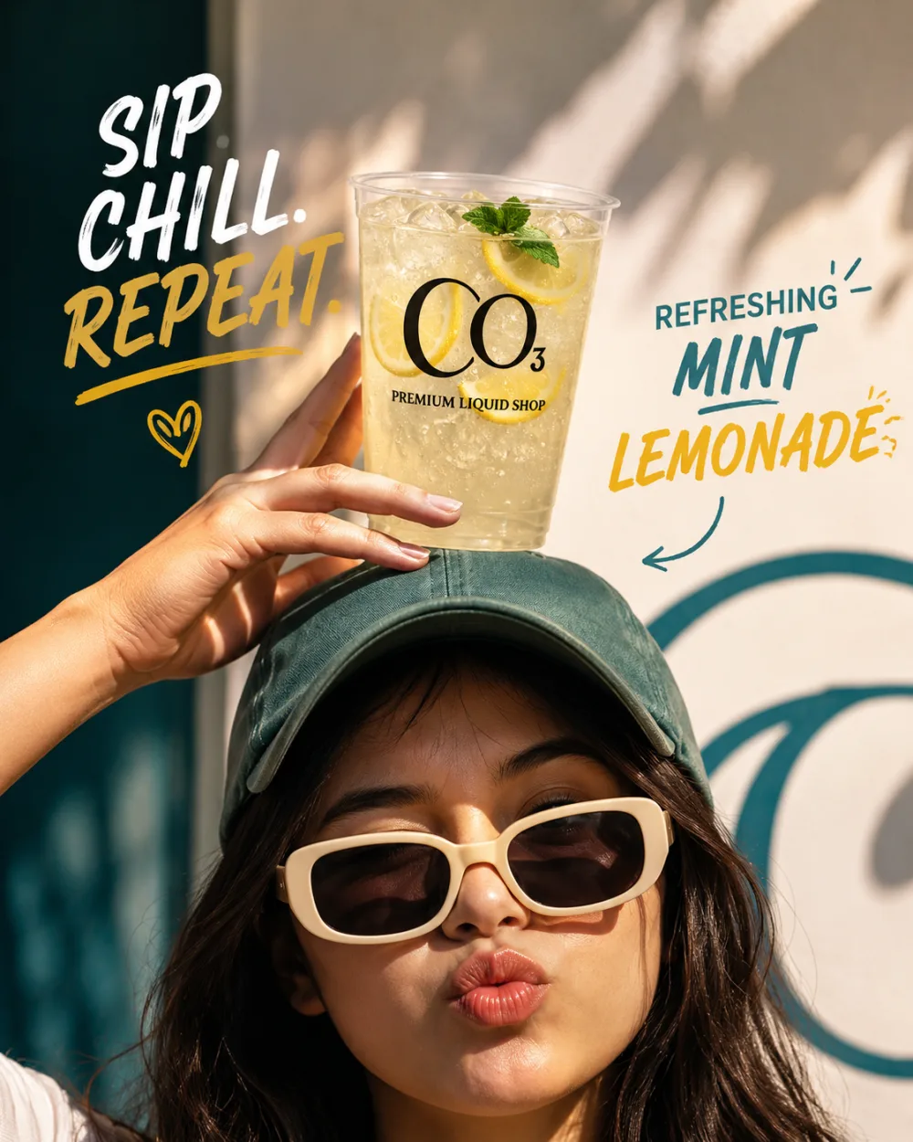 A refreshing mint lemonade on a sunny day