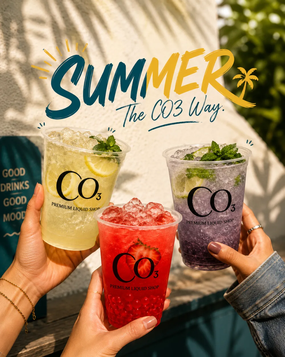 Colourful summer refresher drinks the CO3 way